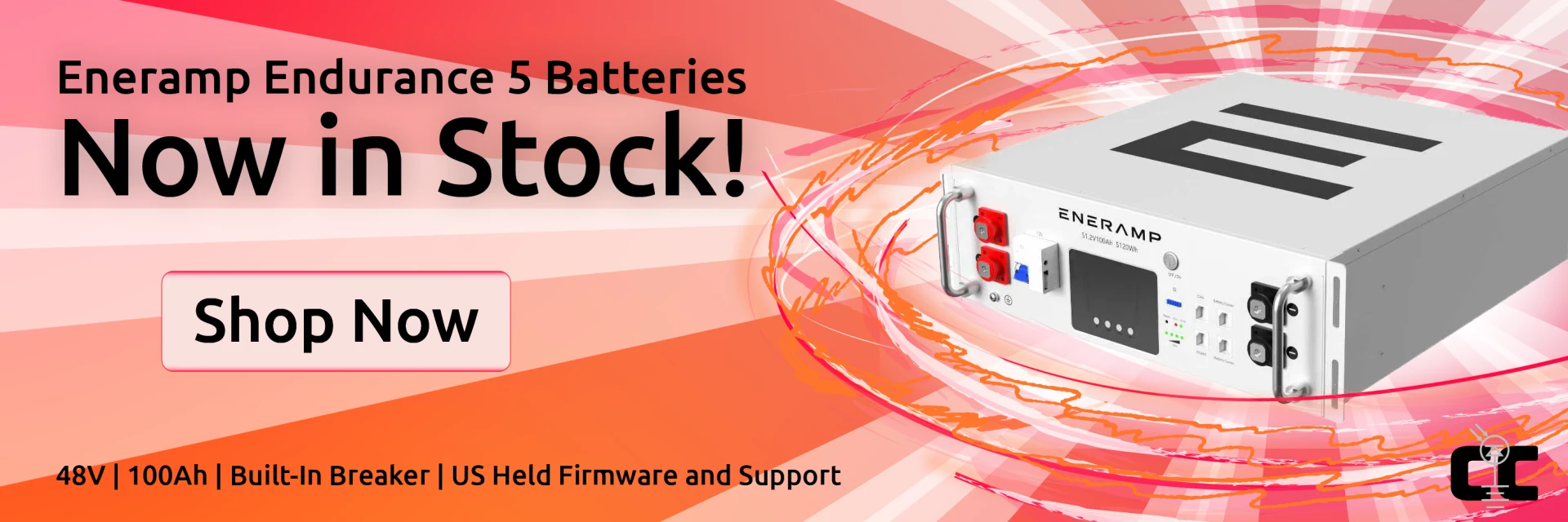 A banner featuring the Eneramp Endurance 5 battery which we now have in stock. Click the banner to shop now.